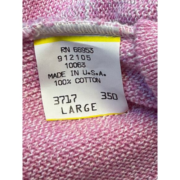 Vintage Head Sportswear V-Neck Sweater Pink/White Womens Lg Made in USA - Picture 7 of 10